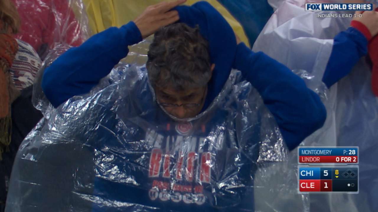 Fans get ready for the rain