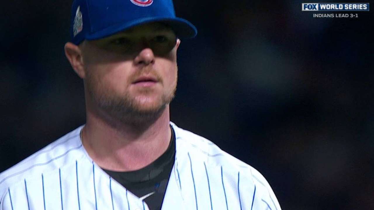 Lester strikes out the side