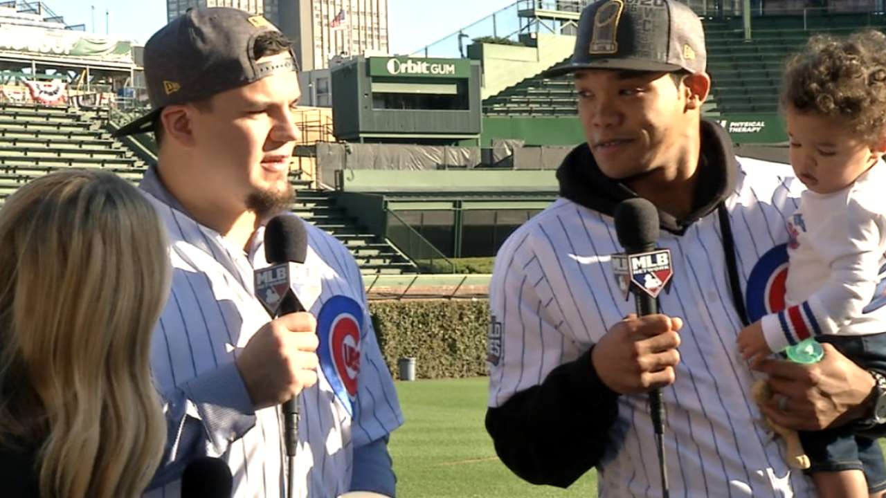 Schwarber, Russell on WS parade