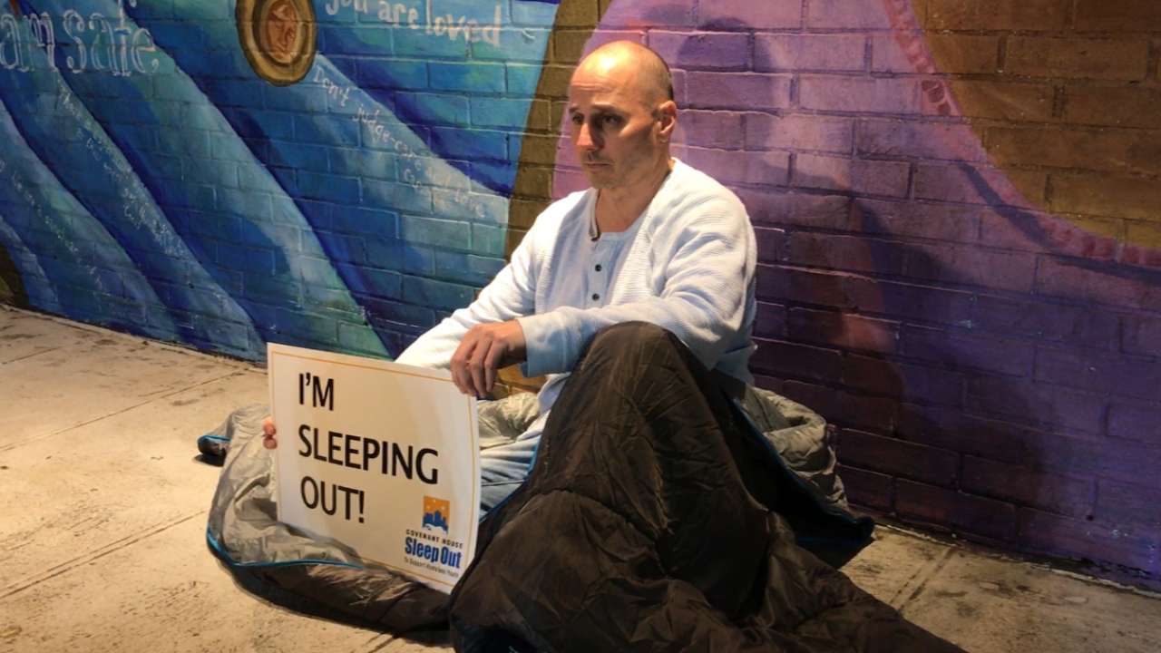 Between trades, Cashman sleeps out on streets