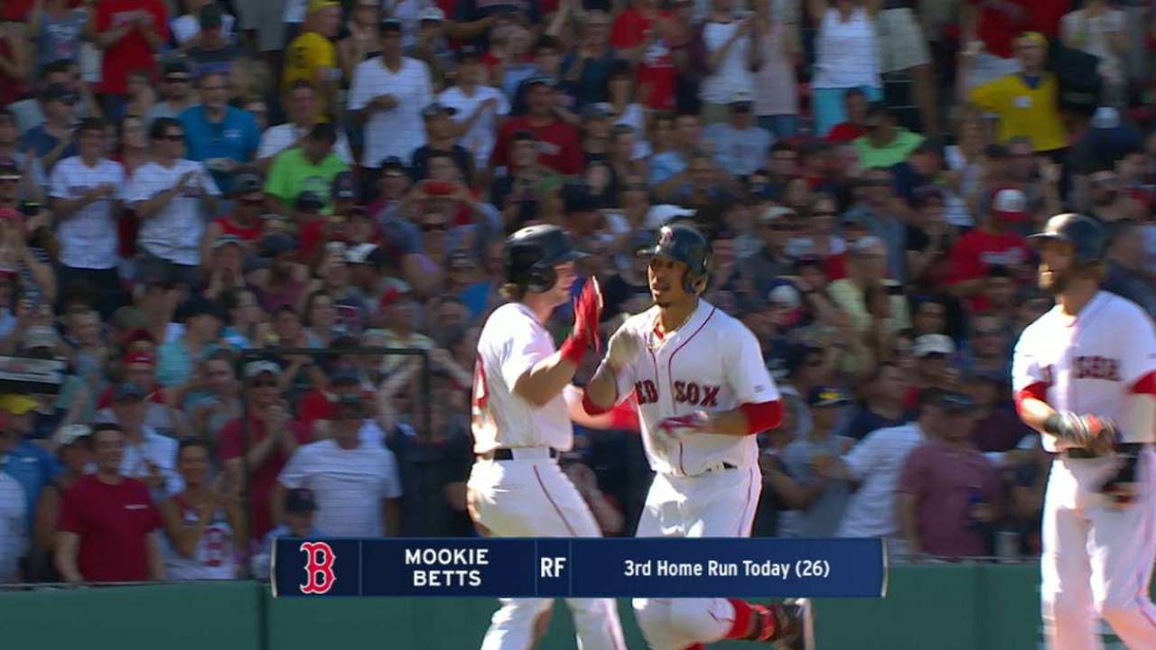 Betts, Boston's batting barrage bring brooms