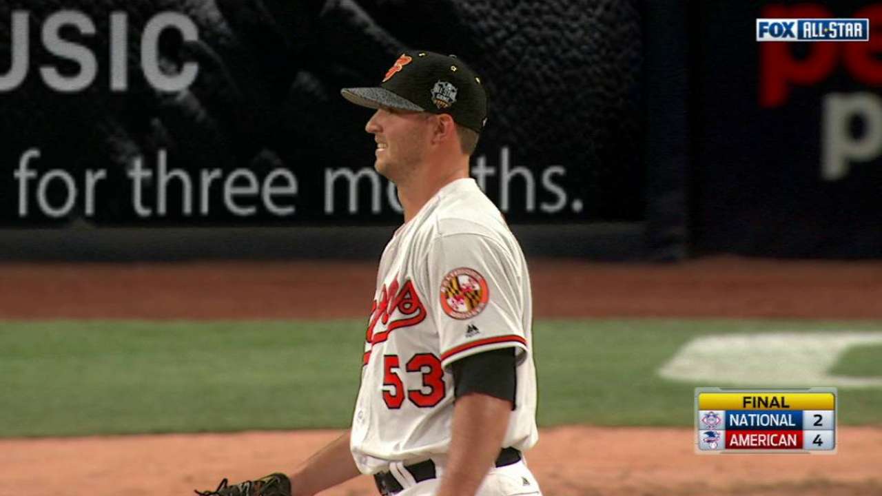 Britton earns save as 4 O's see ASG action