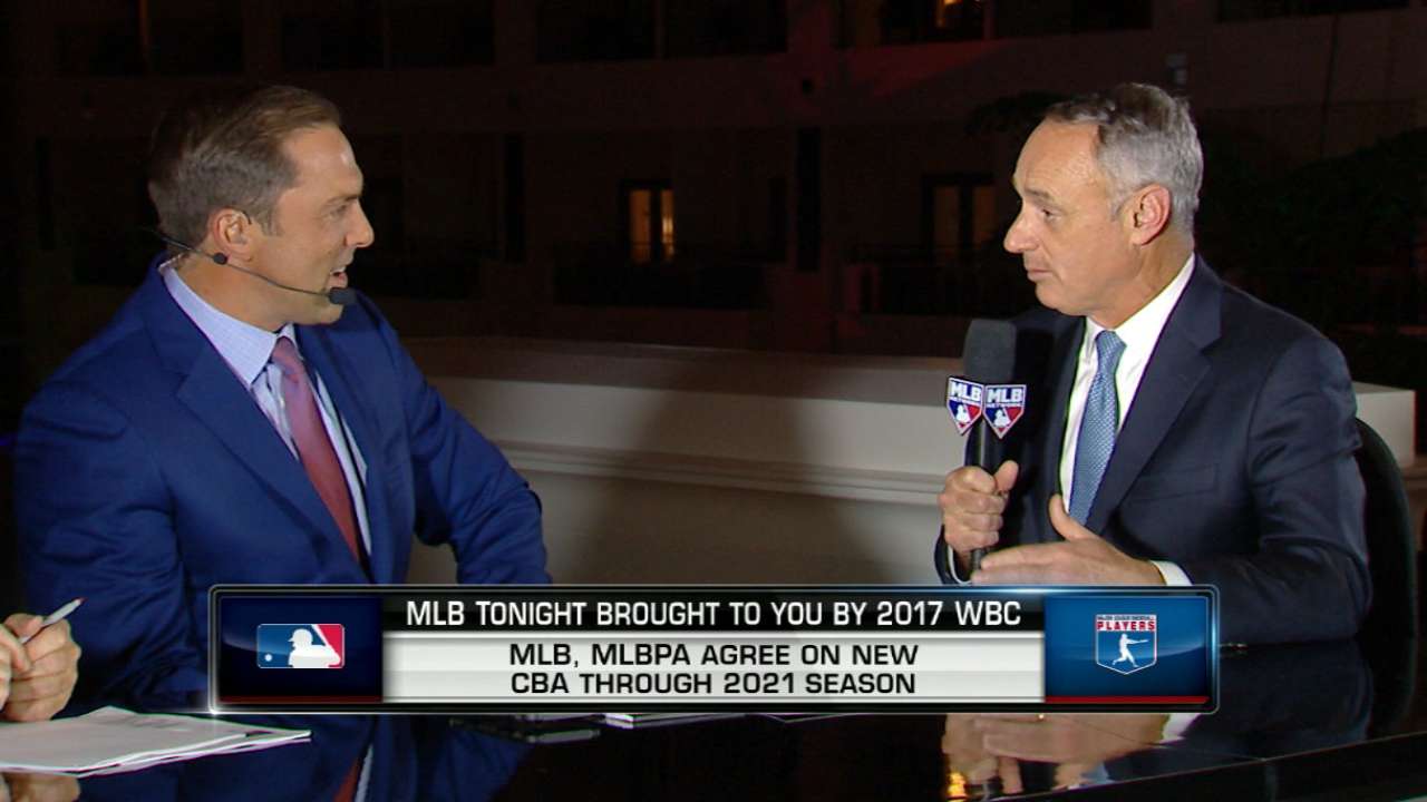 Manfred champions harmony between MLB, union