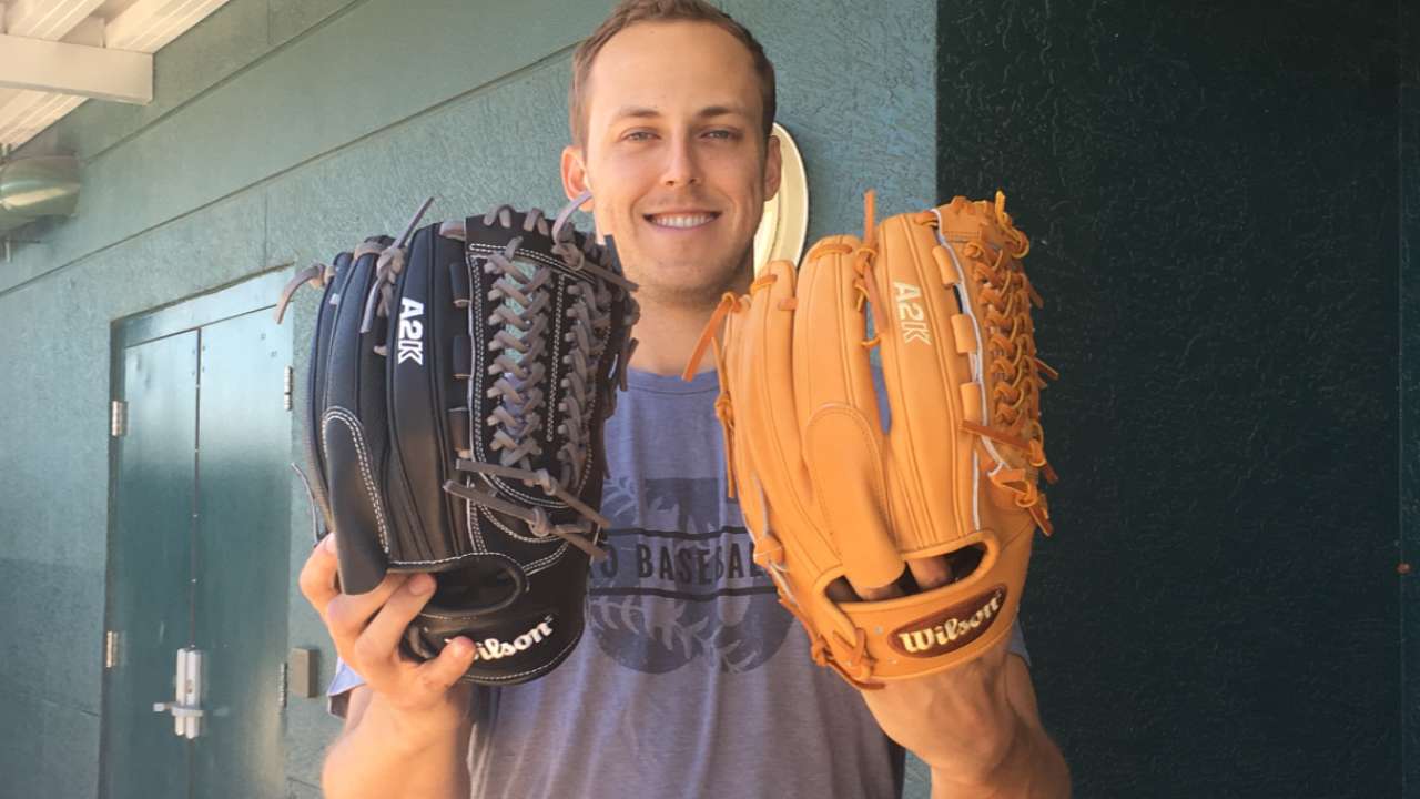 Glovely to meet you: Taillon receives his mitts