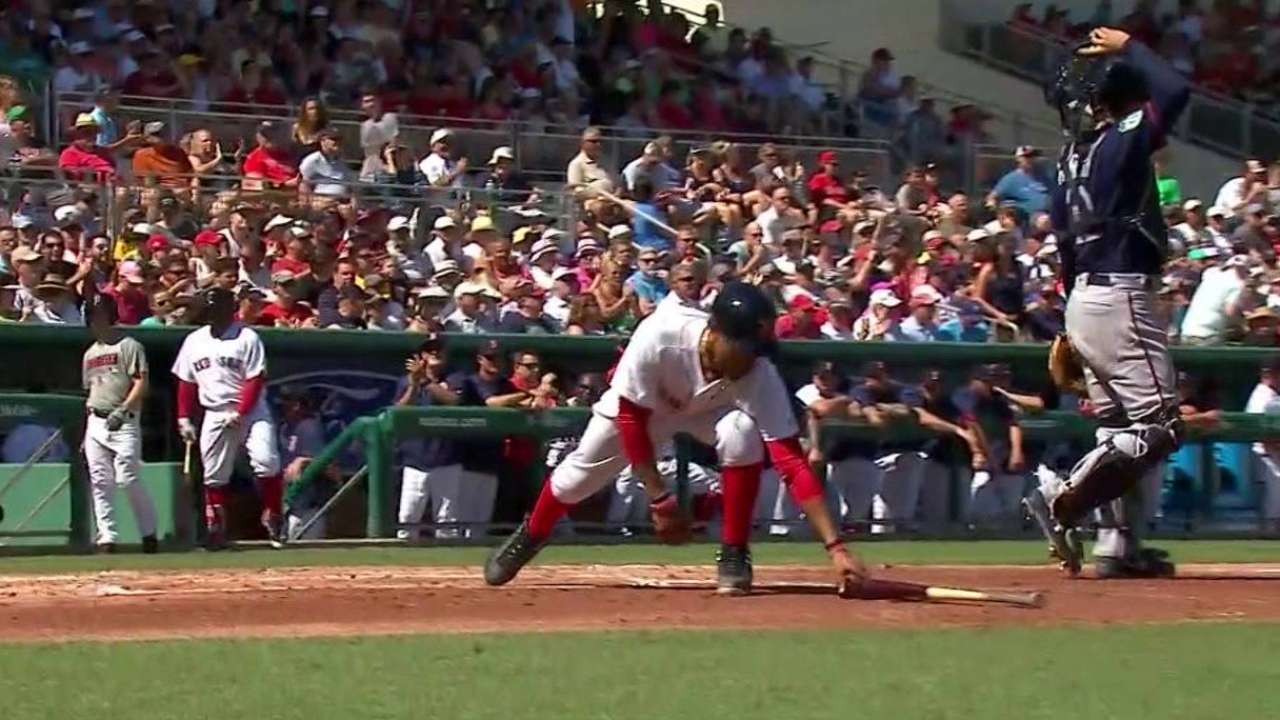 Betts notches two hits, scores twice in debut