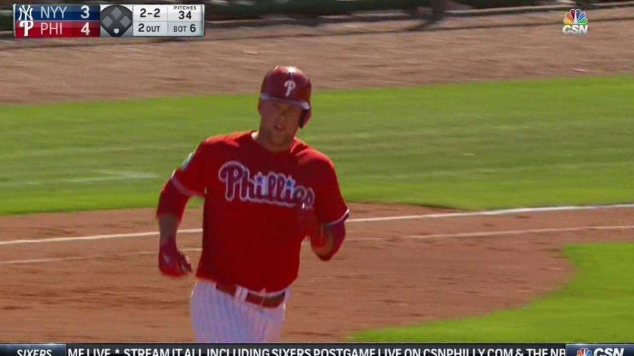 Phils impressed with Hoskins' power, approach