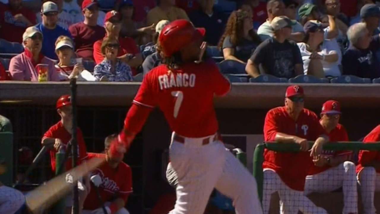 Franco caps 2-HR day with inside-the-parker