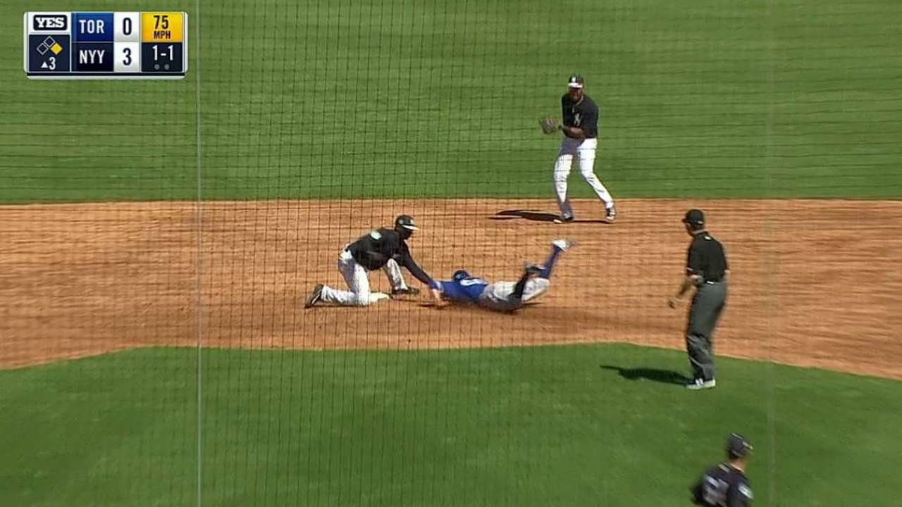 Along with bat, Sanchez's arm is a threat