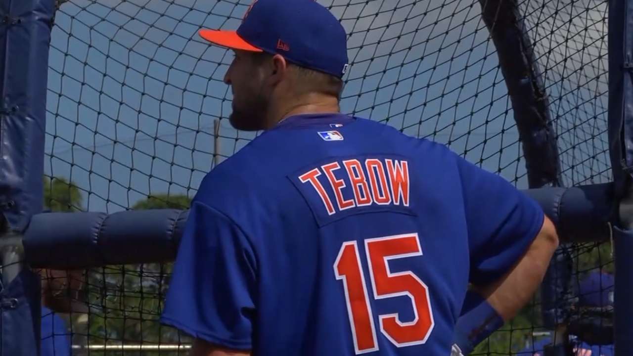 Tebow's spring journey begins with 9 BP HRs
