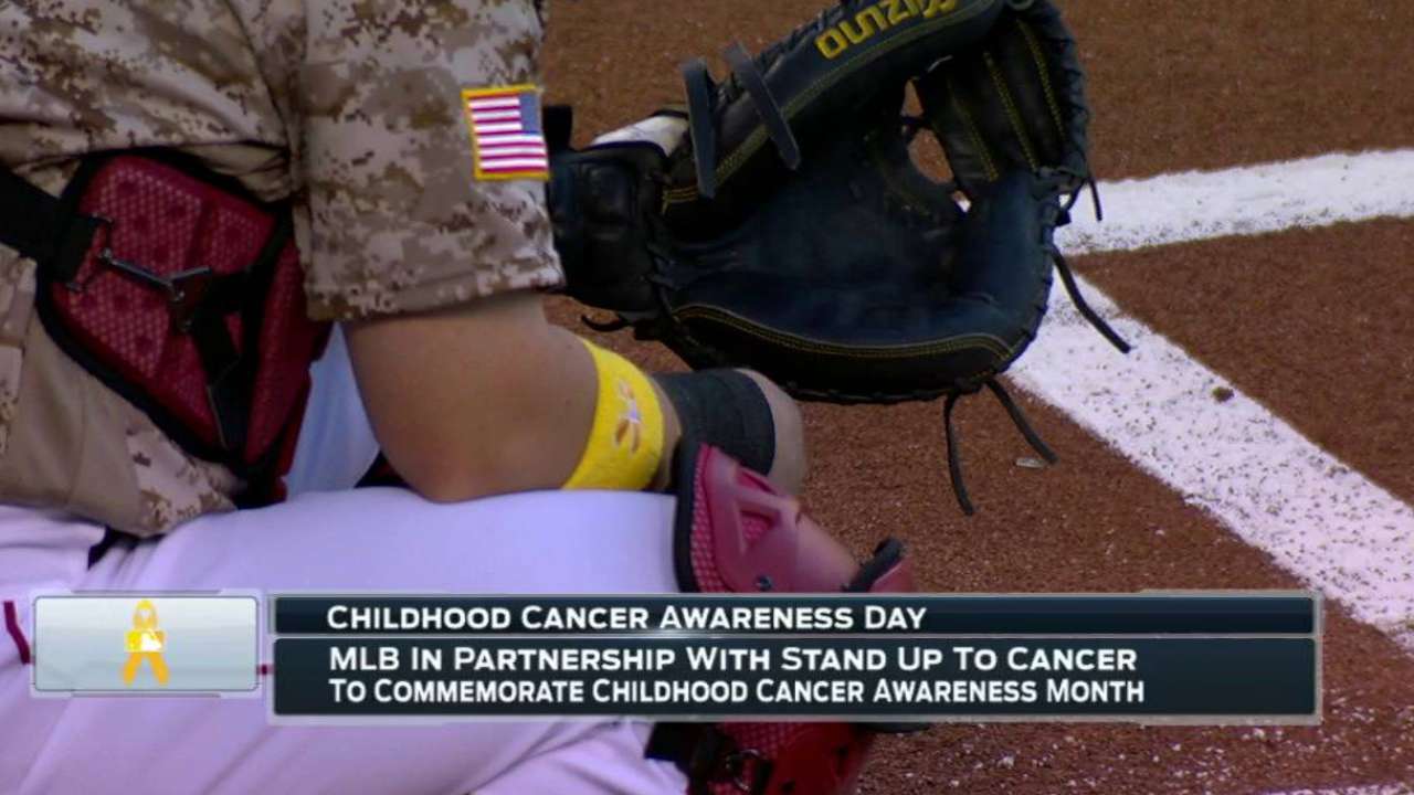 Players wear gold wristbands