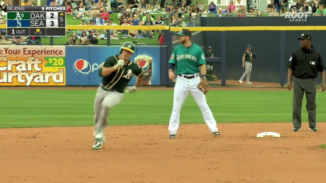 Brugman turning heads at A's camp