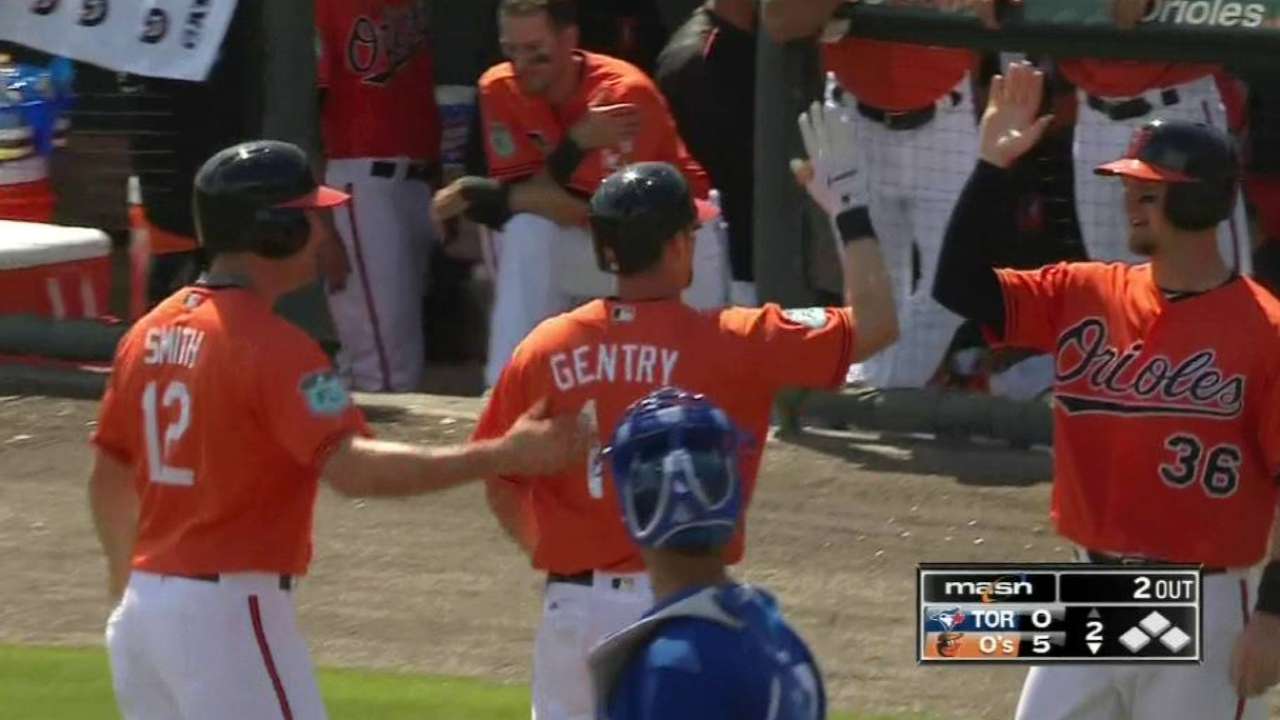Gentry's three-run jack