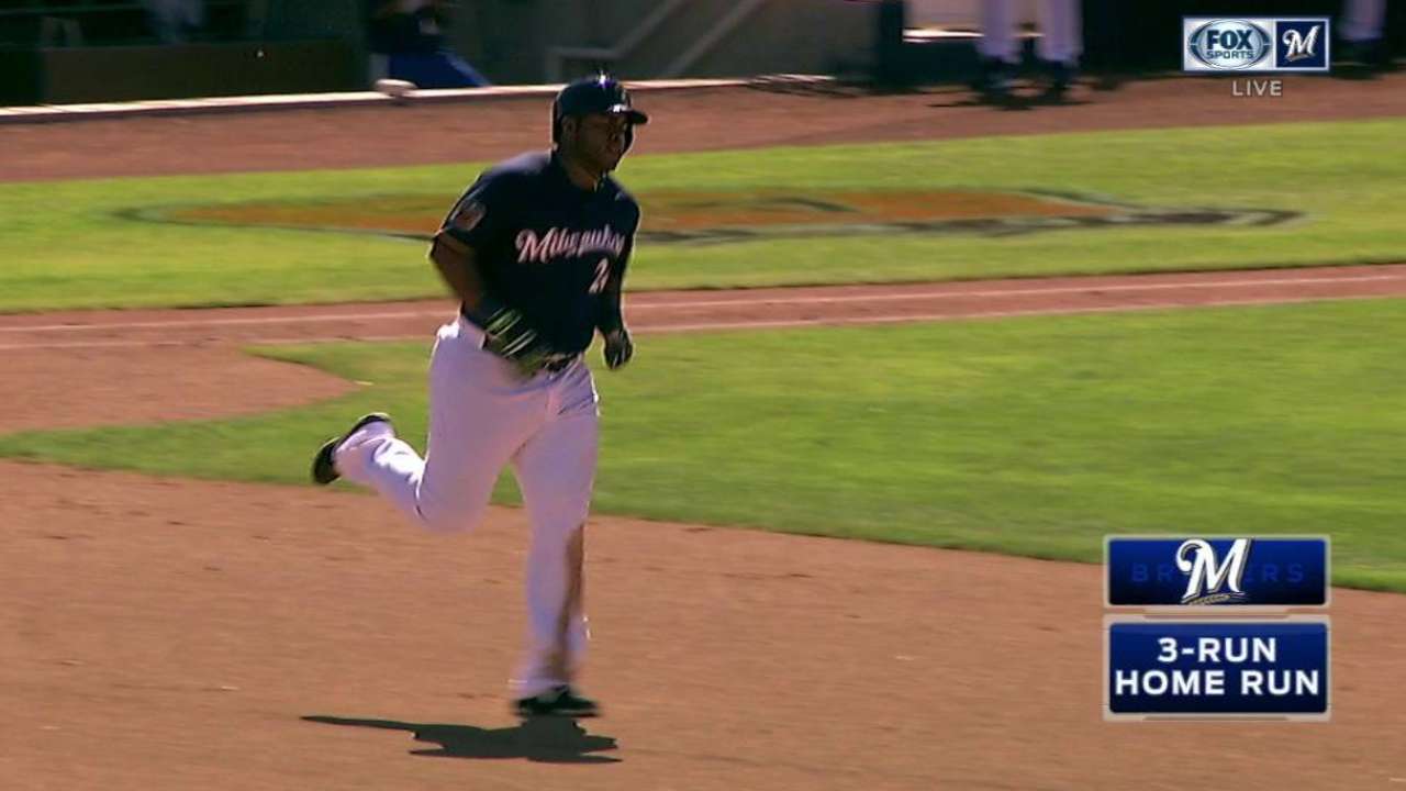 Aguilar trying to seize opportunity with Brewers