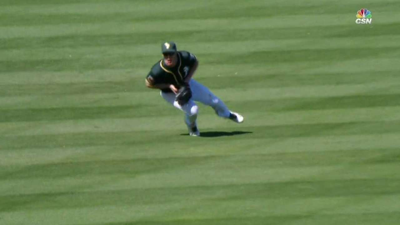 Canha's diving catch