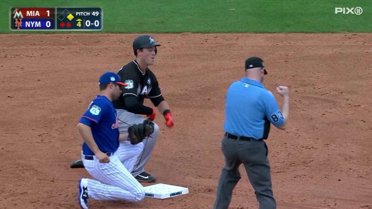 Cespedes nabs Anderson at second