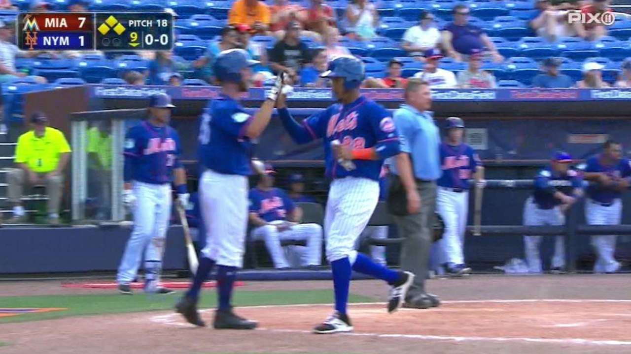 Asdrubal has 2 hits, Mets show late fight vs. Marlins