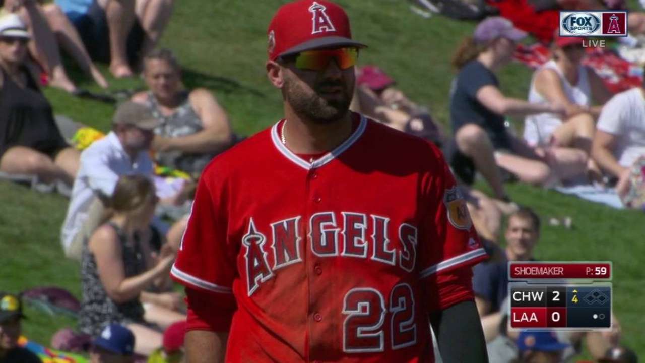 Shoemaker sparkles, but bats quiet vs. Sox