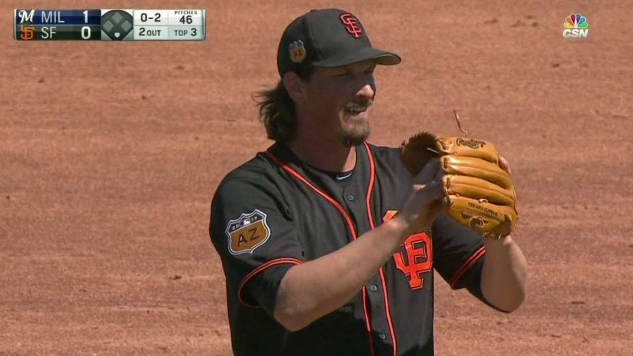 Giants stymied as Samardzija allows 6 runs