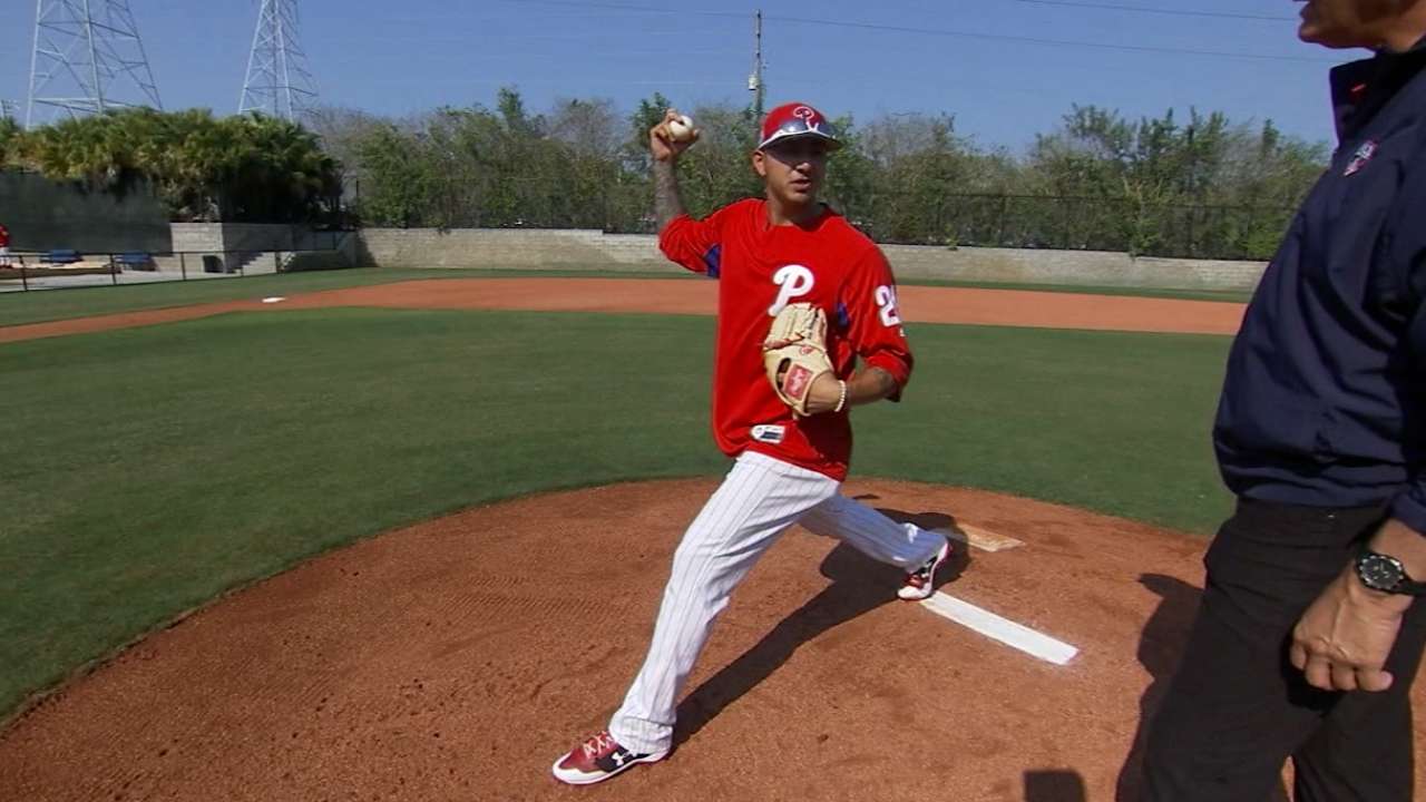 Velasquez on his pitching stride
