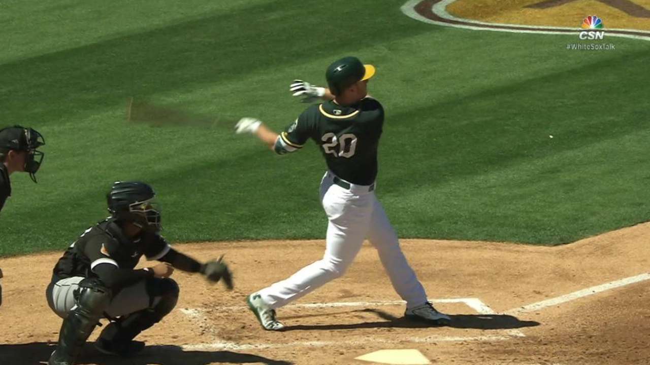Canha's RBI single to left