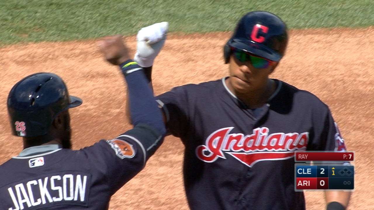 Brantley on his first homer