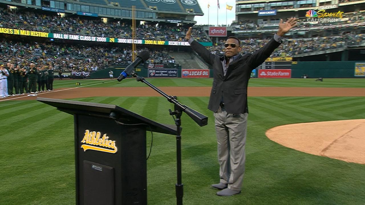 A's honor Rickey Henderson