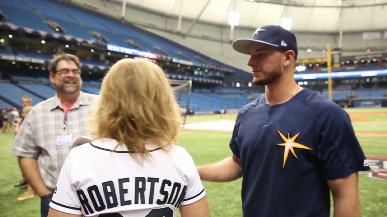 Mom cherishes Robertson's Rays debut