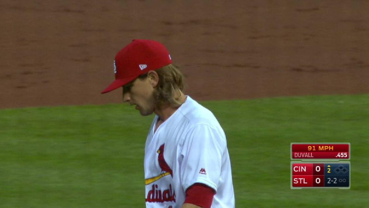 Leake's first strikeout of 2017