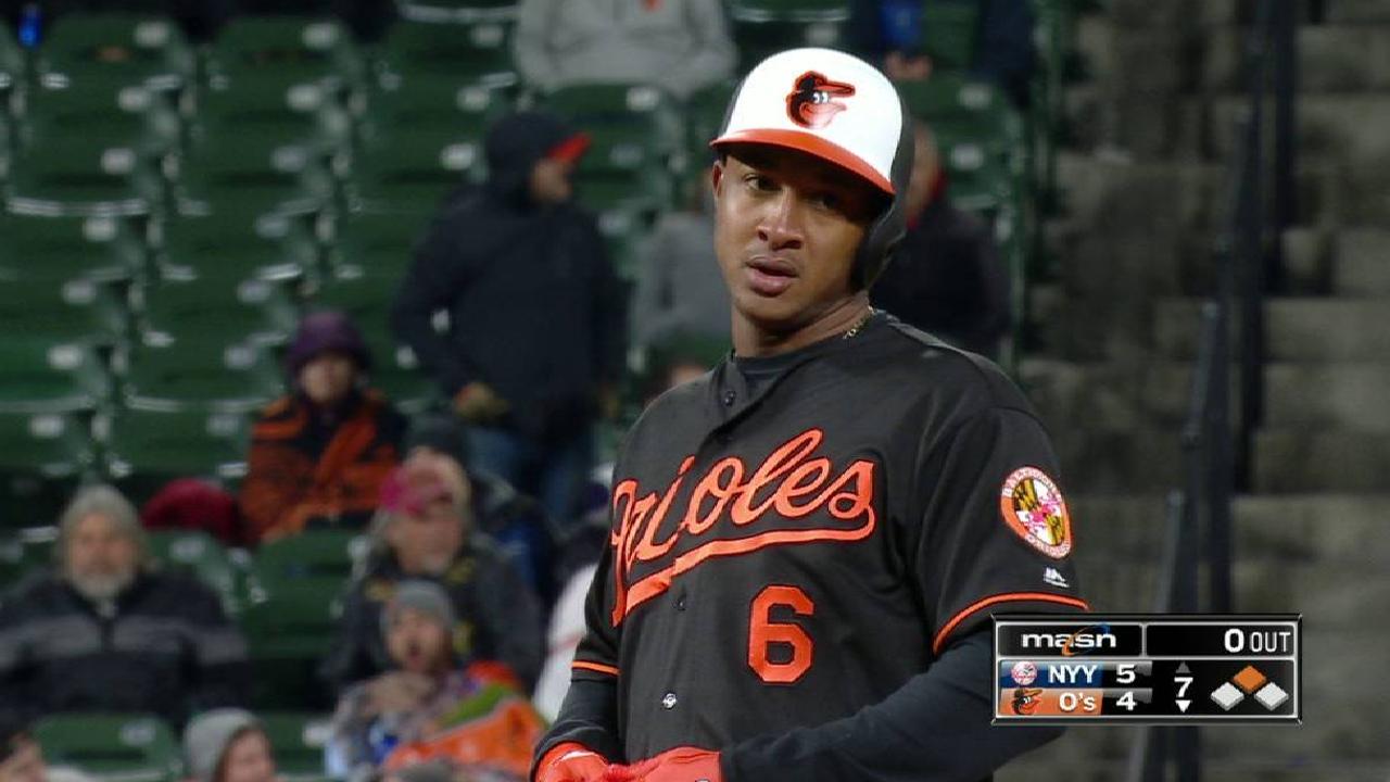 Schoop reaches on an error