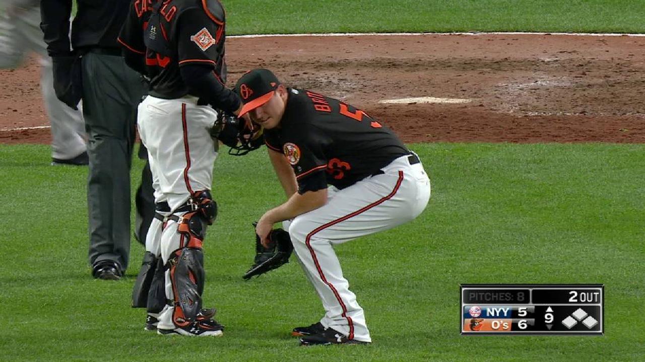 Britton's ankle fine after spill against Yanks