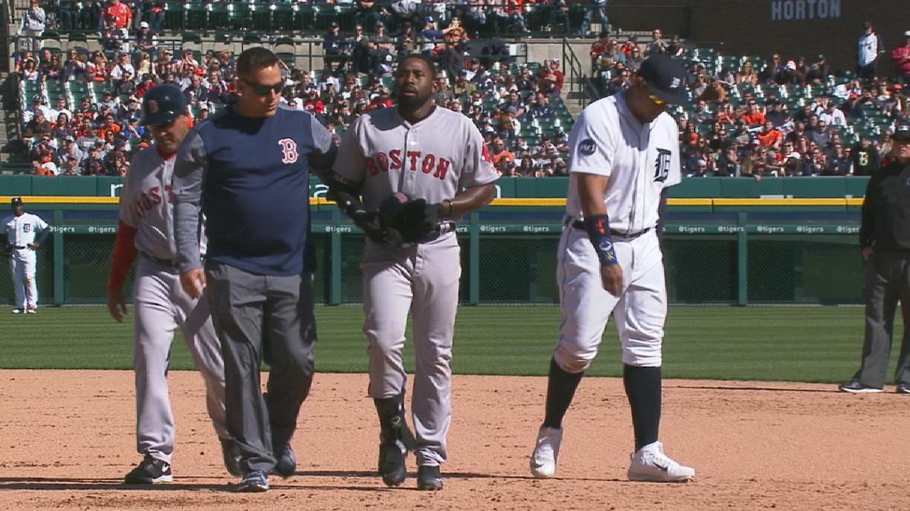 Bradley Jr. injured on flyout