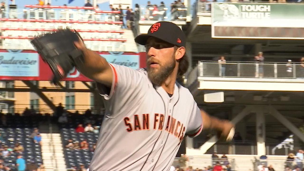 Bumgarner K's five over eight