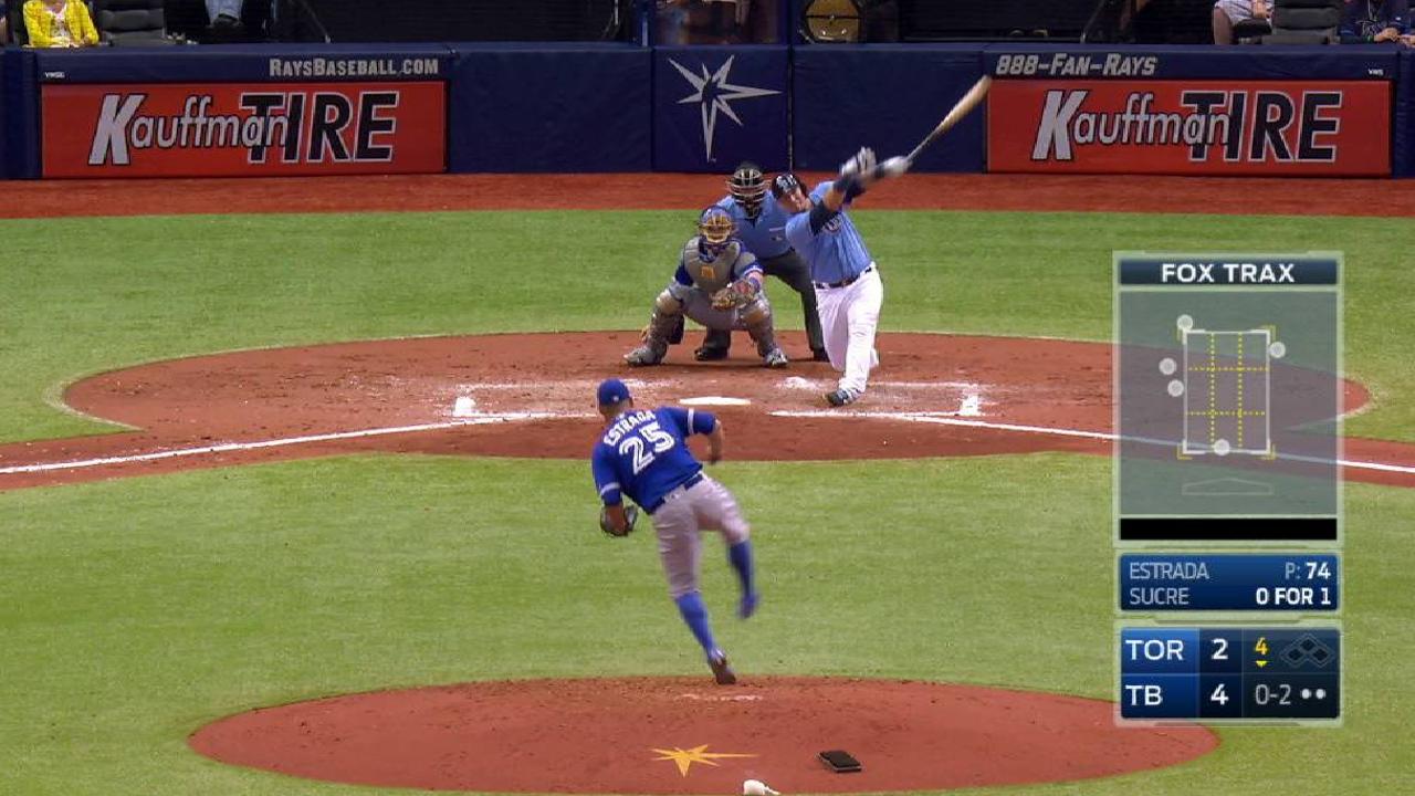 Rays le caen a Estrada y apabullan a los Azulejos