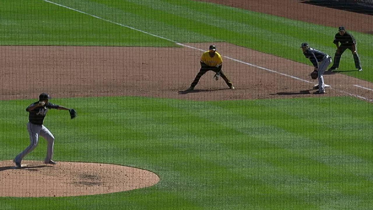 Teheran's quick pickoff at first