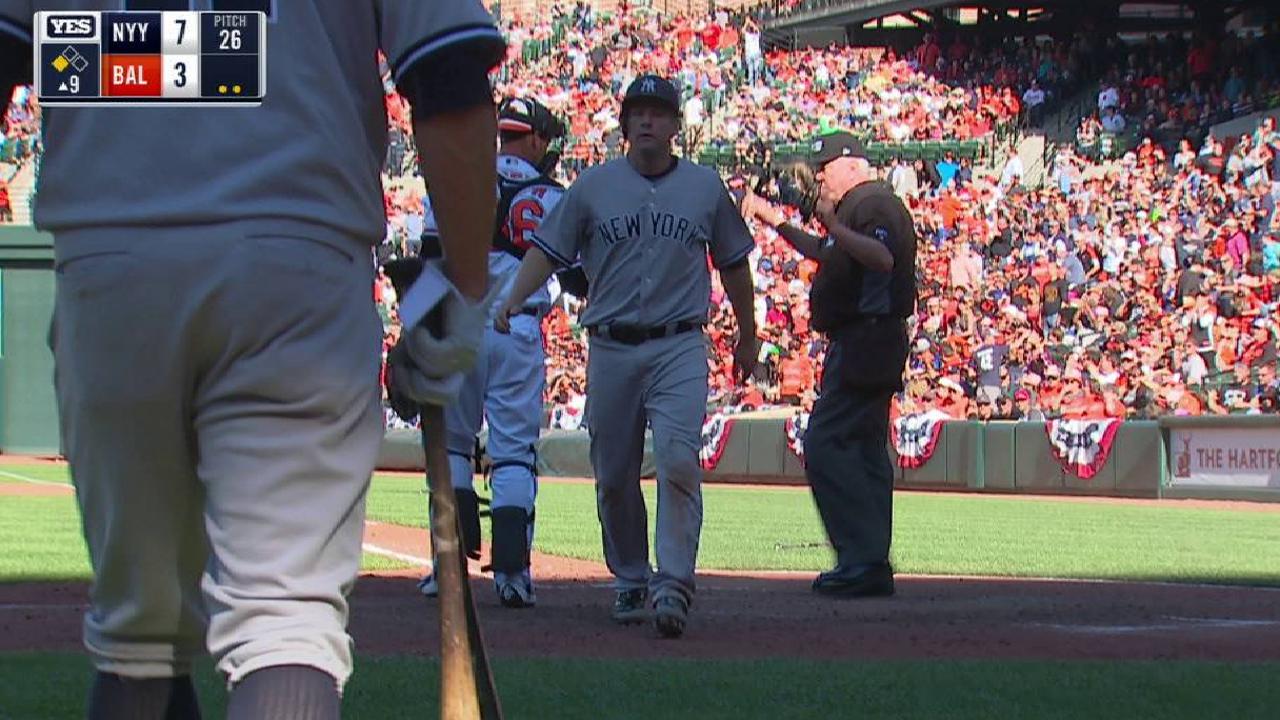 Two score on sac fly, error