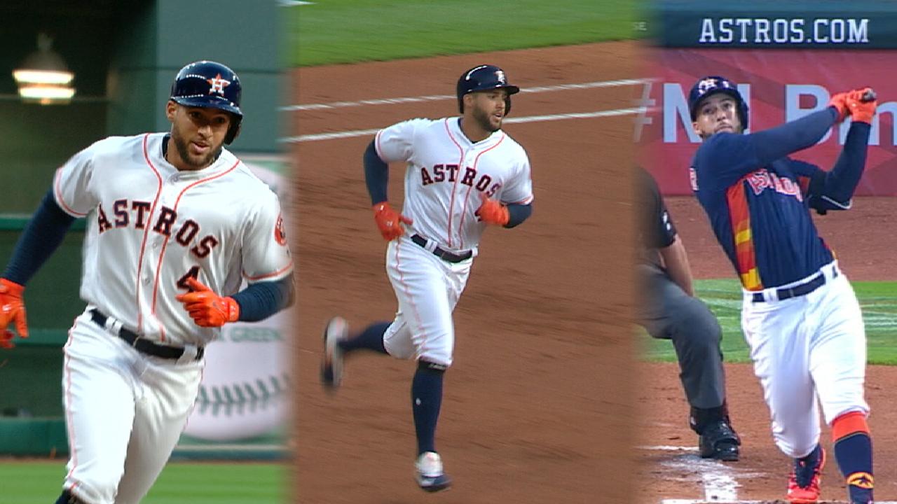 Springer makes history with 3rd leadoff blast