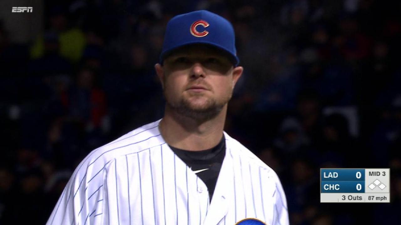 Lester strikes out the side
