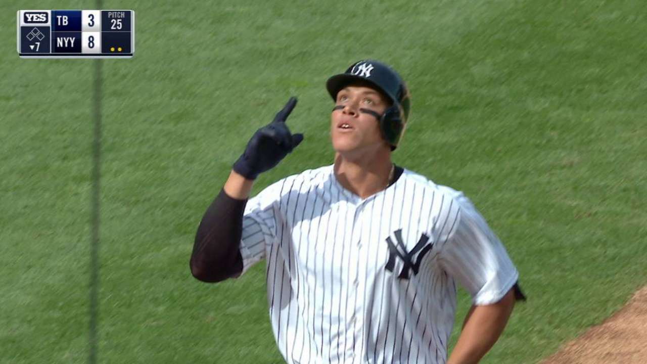 Yanks score 8 straight to rally past Rays