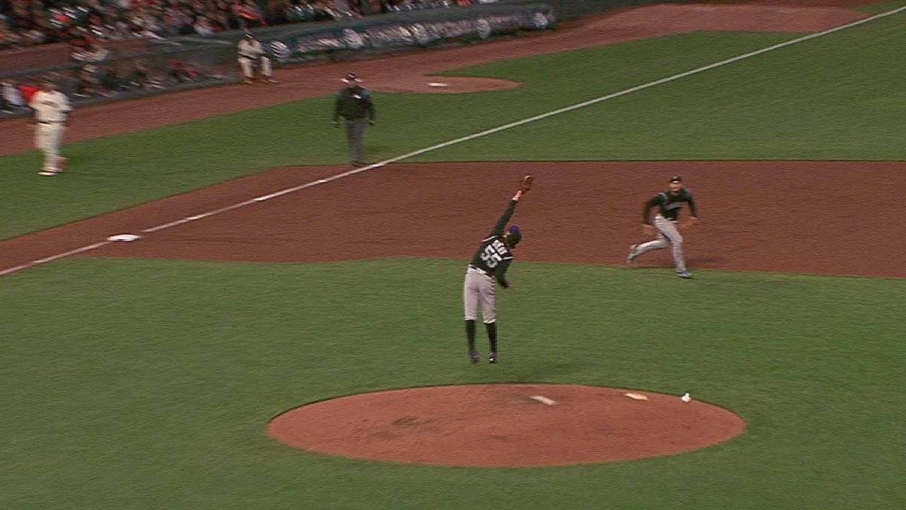 Gray's leaping grab on chopper