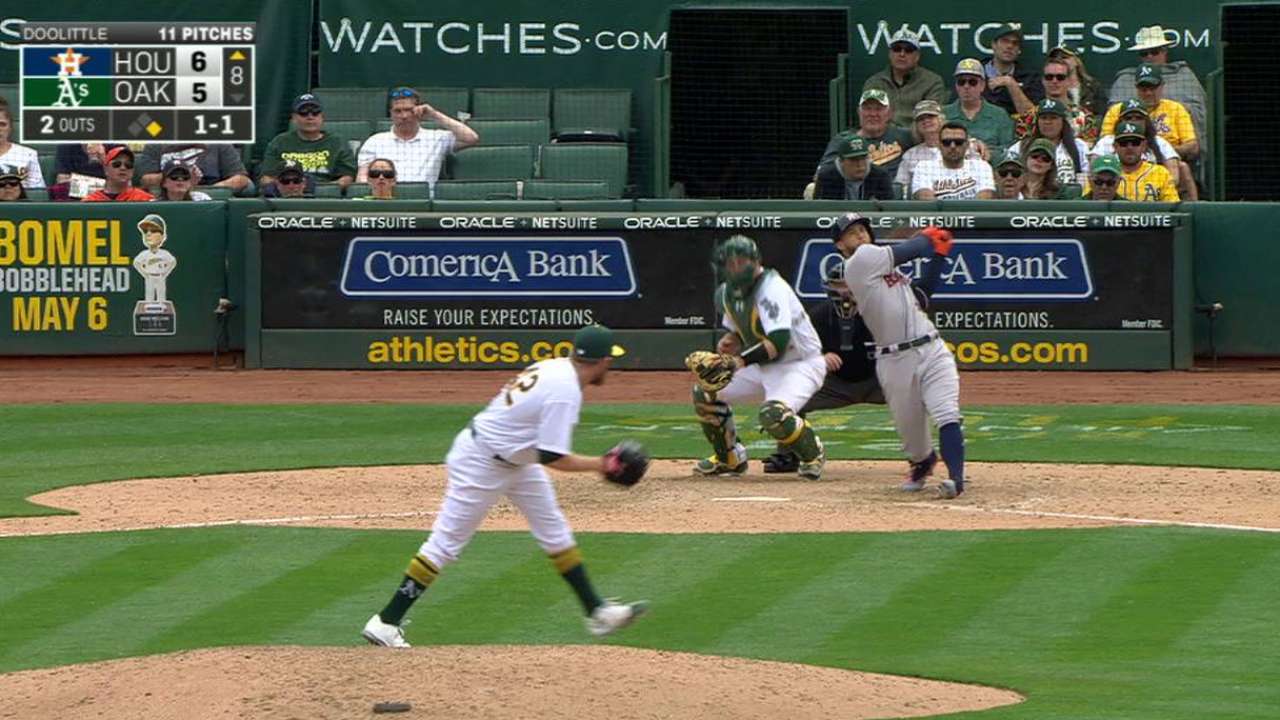 Astros rally past A's for fourth straight win