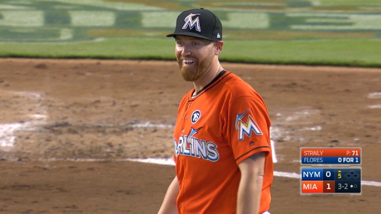 Straily tosses 5 1/3 hitless
