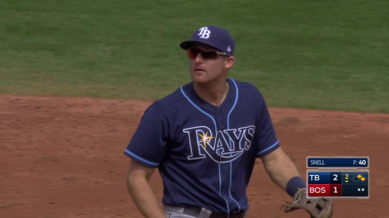 Hernandez safe on Rays' error
