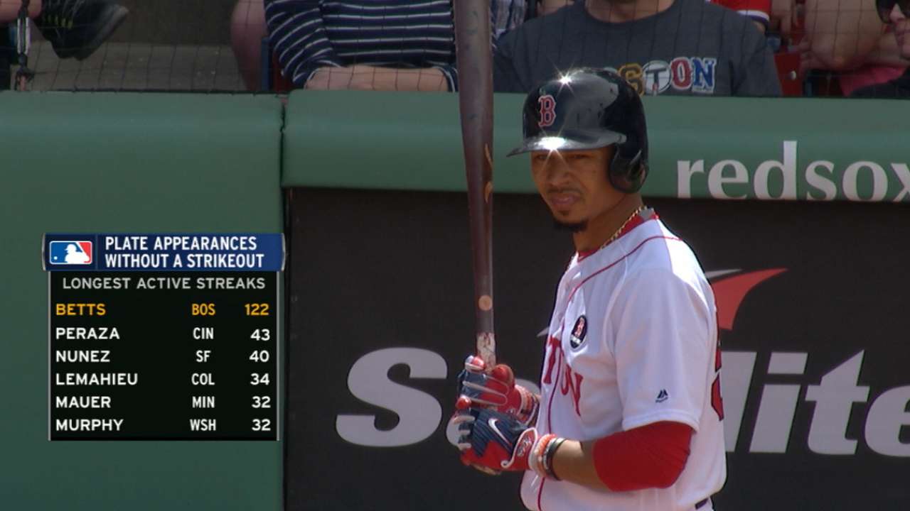Betts' no-whiff streak truly striking