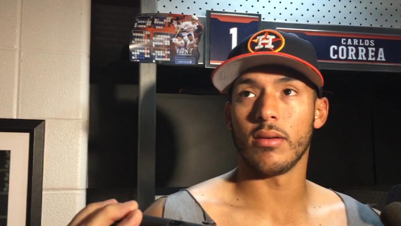 Astros play it safe with Correa after plunking