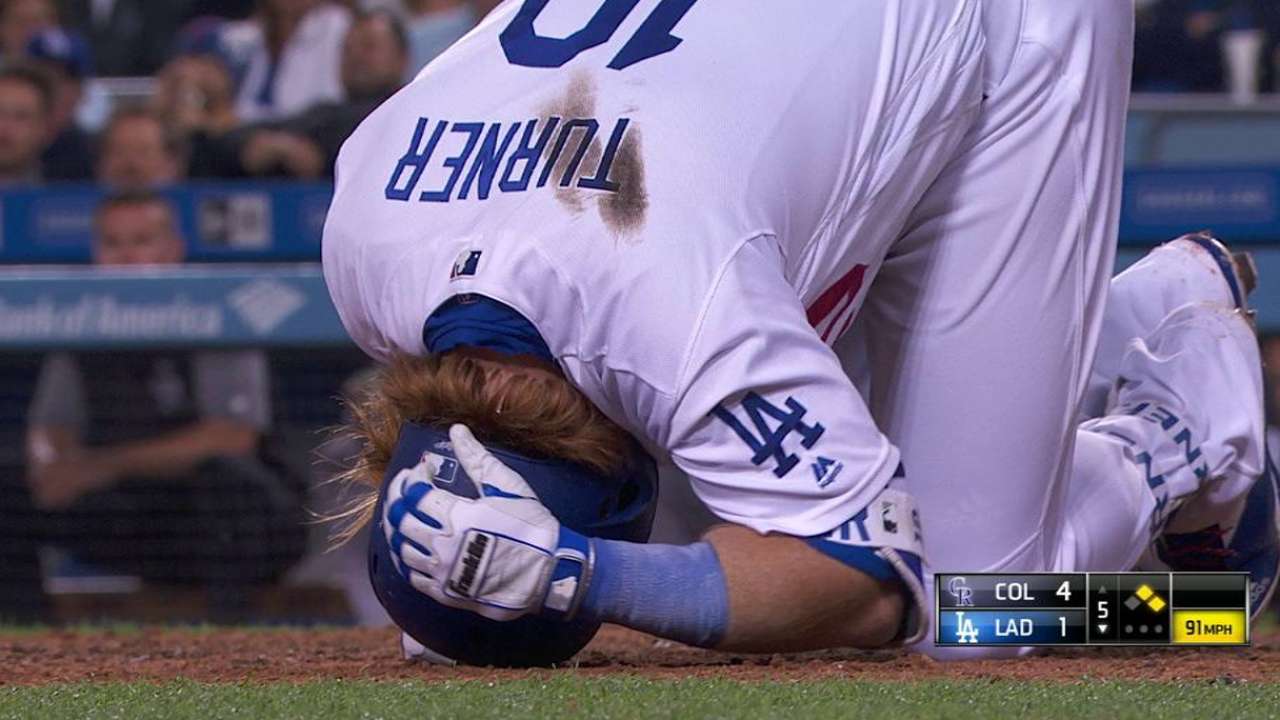Turner hit-by-pitch on hand