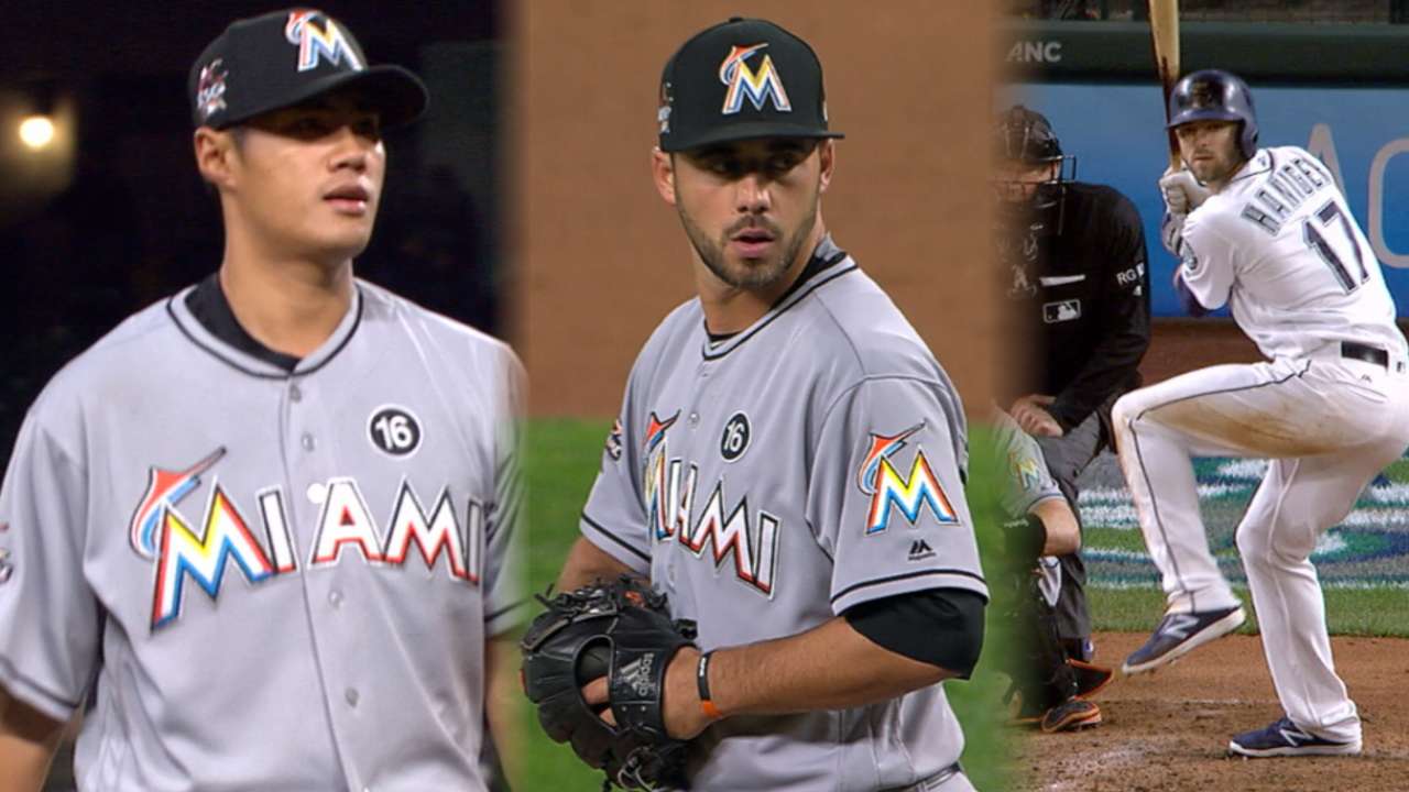 Haniger, Barraclough go back beyond near no-no