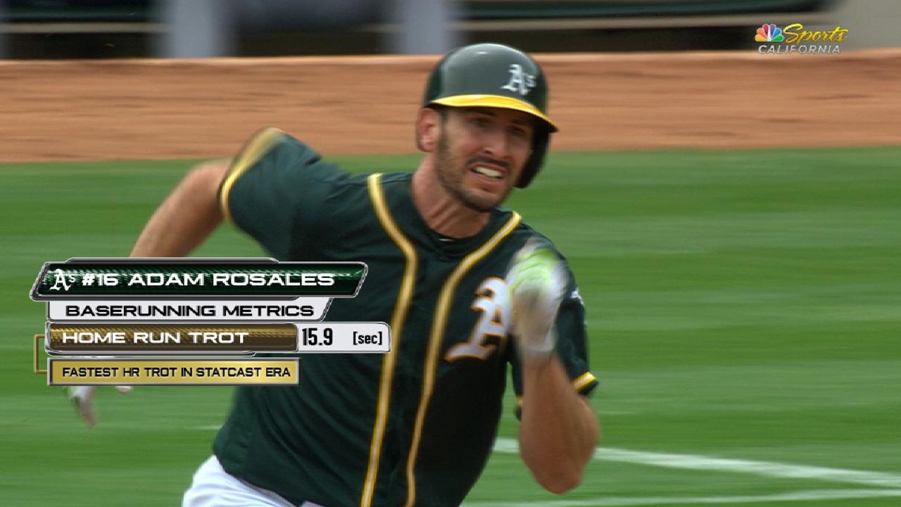Rosales broke his own record for fastest HR trot