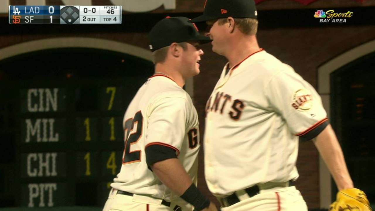 Cain supera en duelo a Ryu y Gigantes prevalecen ante Dodgers