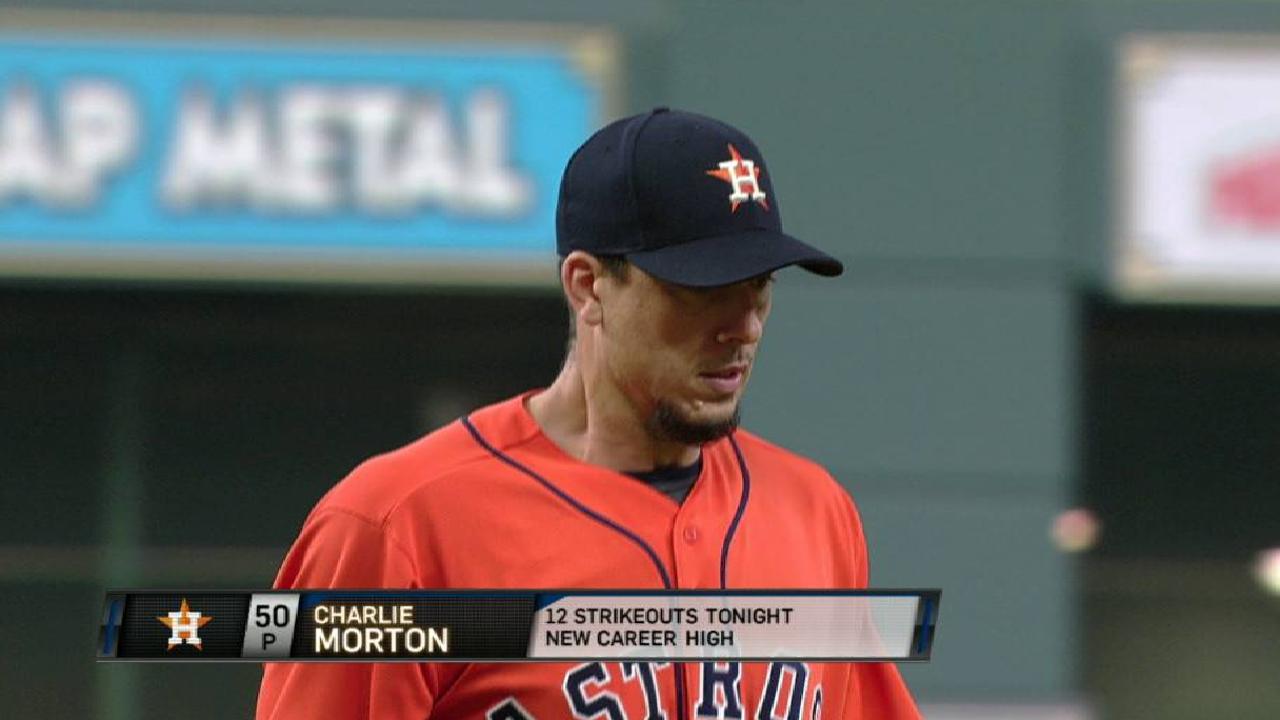 Charlie Morton poncha a 12 y guía a los Astros sobre Atléticos