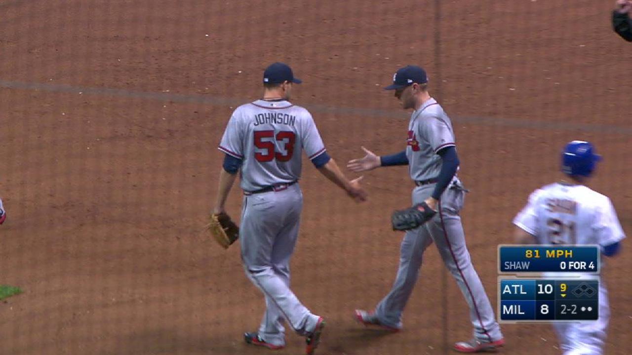 Johnson records the save
